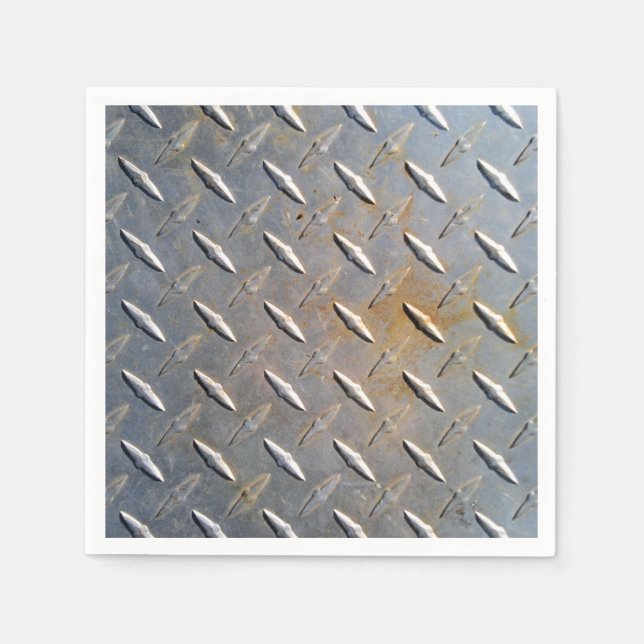 Rusty Diamond Plate Steel Napkins (Front)