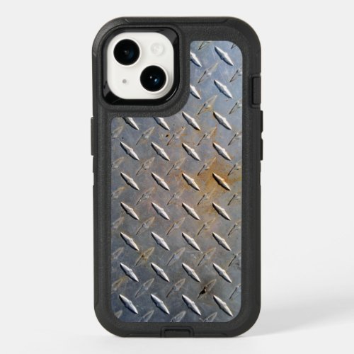 Rusty Diamond Plate Steel OtterBox iPhone 14 Case