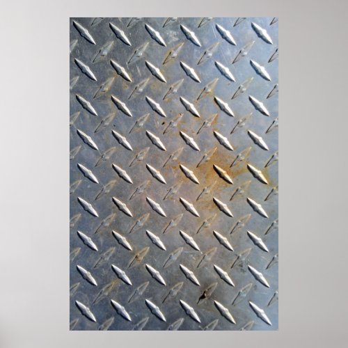 Rusty Diamond Plate Steel Poster