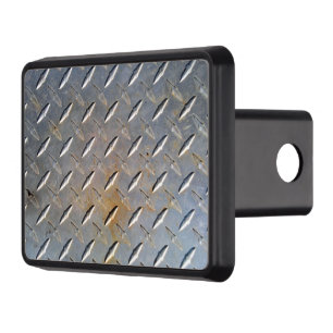 Rusty Diamond Plate Steel Tow Hitch Cover