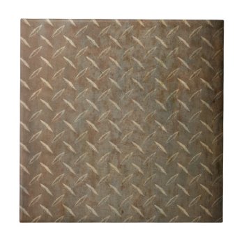 Rusty Diamond Plate Tile by unique_cases at Zazzle