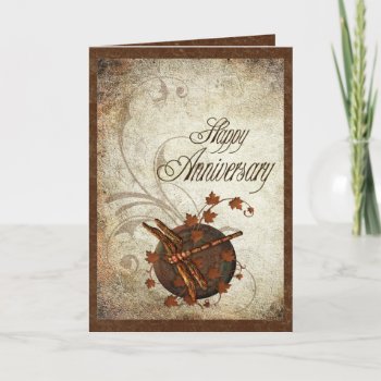 Rusty Dragonfly Anniversary Card by RainbowCards at Zazzle
