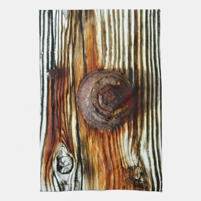 rusty driftwood grey board kitchen towel (Vertical)