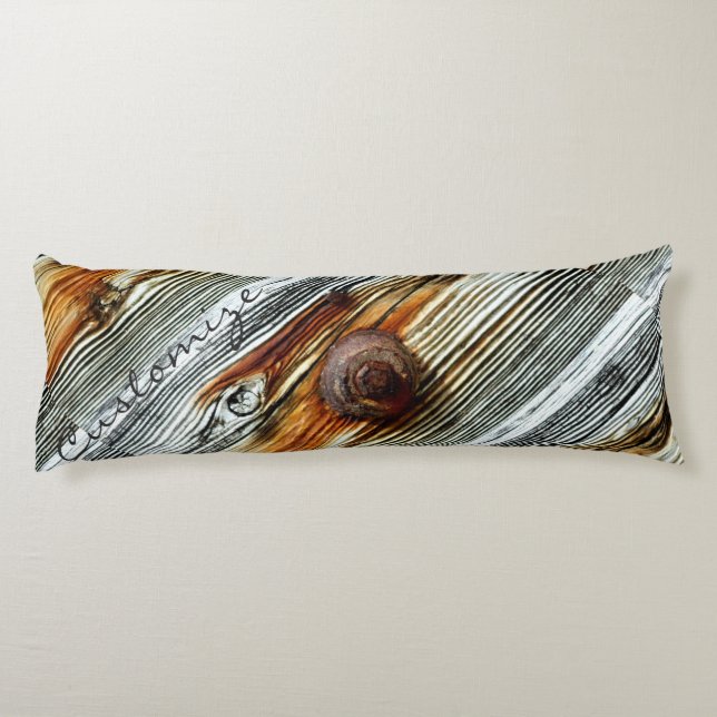 rusty driftwood grey Thunder_Cove boards Body Pillow (Back)