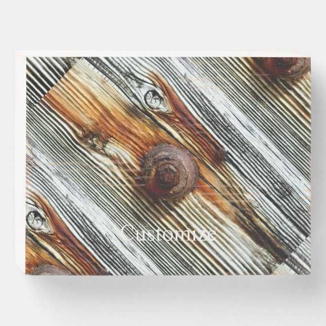 rusty driftwood grey Thunder_Cove  Wooden Box Sign (Front Horizontal)