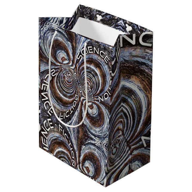 Rusty Fractal Science Fiction Medium Gift Bag (Back Angled)