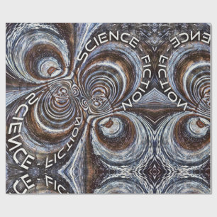 Rusty Fractal Science Fiction Wrapping Paper