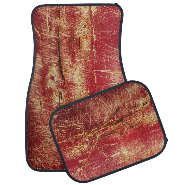 Rusty Gold Abstract Art Car mats (Set)