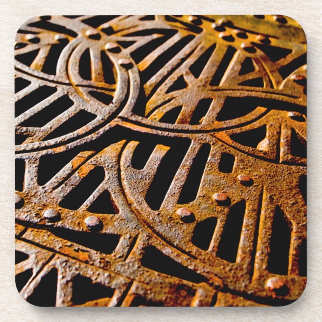 Rusty Grate Drink Coaster (Front)
