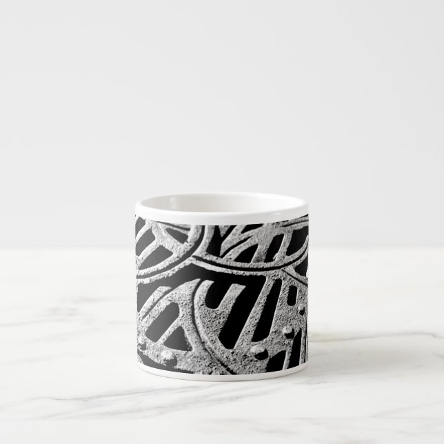 Rusty Grate in Gray Espresso Cup (Front)