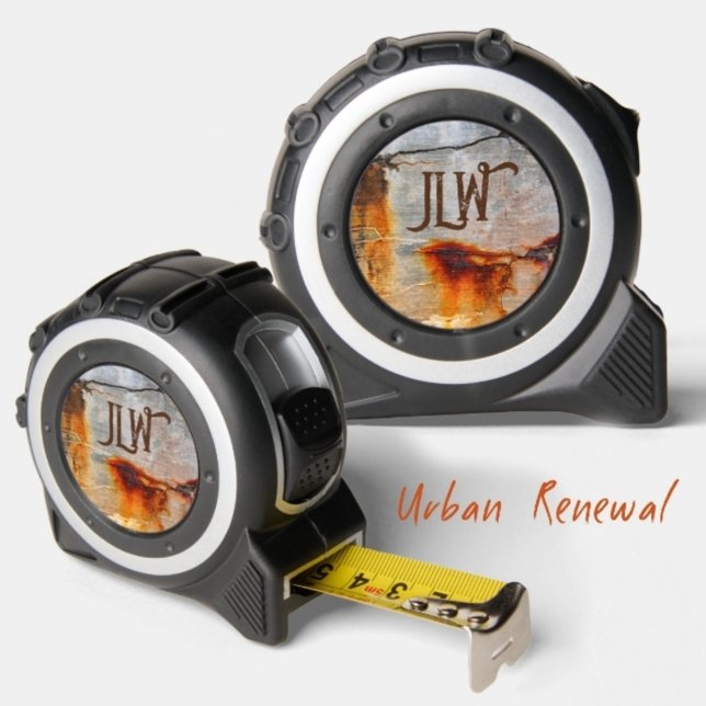 Rusty Gray and Orange Urban Grunge Industrial Tape Measure (Creator Uploaded)
