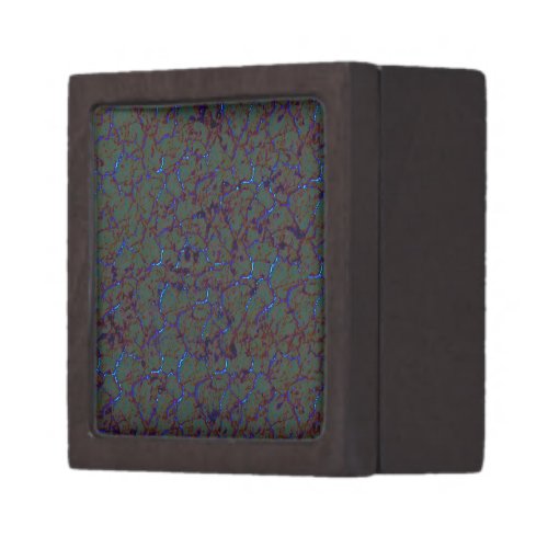 Rusty green crackle with flashy blue strokes gift box