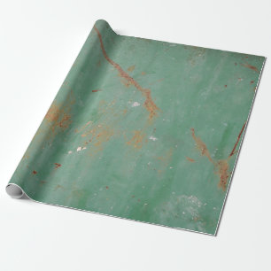 Rusty green weathered textured metal urban panel t wrapping paper