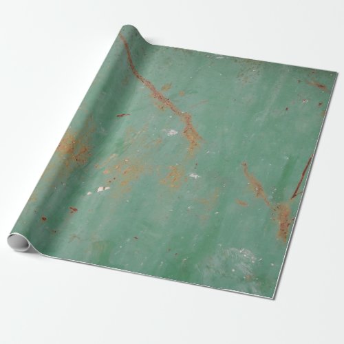 Rusty green weathered textured metal urban panel t wrapping paper