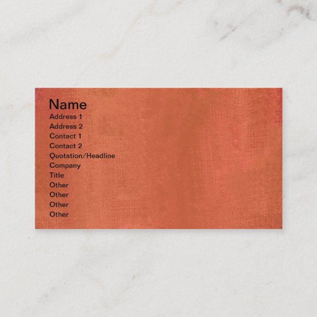 Rusty Impression Business Card (Front)
