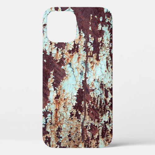Rusty Iron Blue Peeling Texture iPhone 12 Case