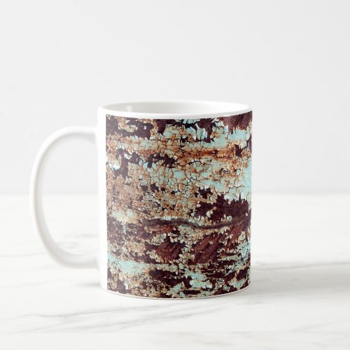 Rusty Iron Blue Peeling Texture Coffee Mug