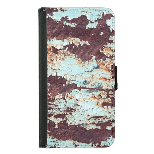 Rusty Iron Blue Peeling Texture Samsung Galaxy S5 Wallet Case