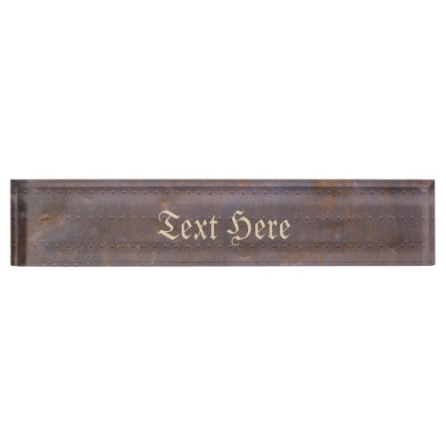 Rusty Iron Texture Background Desk Name Plate