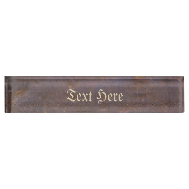 Rusty Iron Texture Background Desk Name Plate (Front)