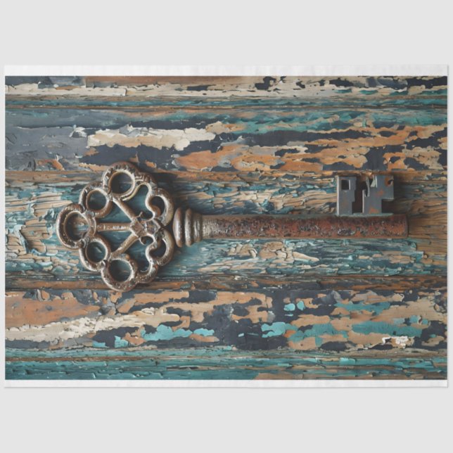 Rusty Key 2 Decoupage Tissue Paper (Front)