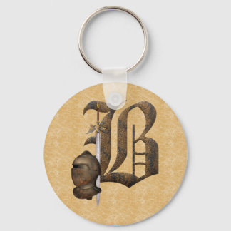 Rusty Knights Initial B Keychain