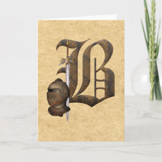 Rusty Knights Initial B Note Card