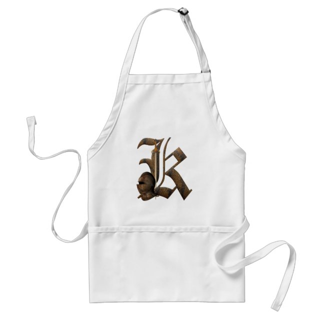 Rusty Knights Initial K Adult Apron (Front)