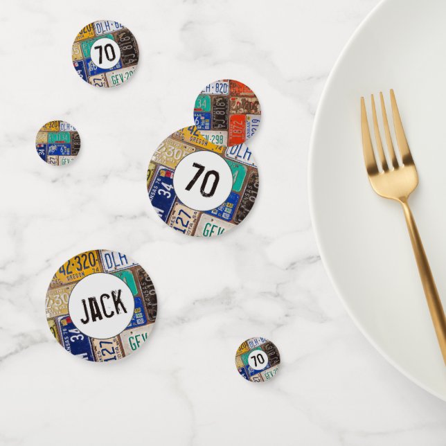Rusty License Plate 70th Birthday  Confetti (Group)