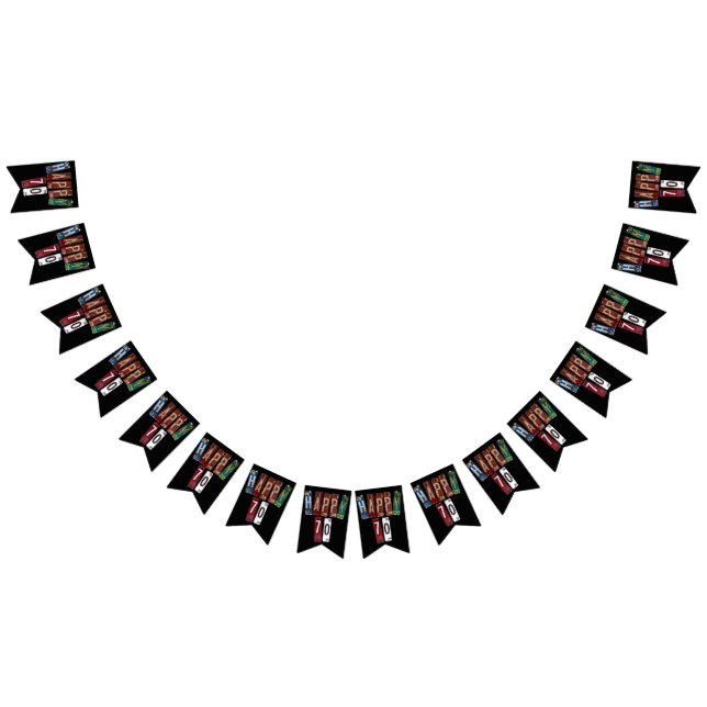 rusty license plate collection 70th birthday bunting flags (All)