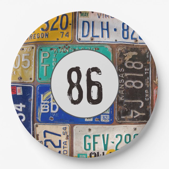 Rusty License Plates 86th Birthday (Front)