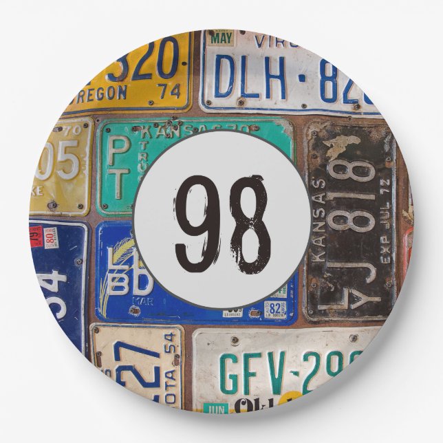 Rusty License Plates 98th Birthday (Front)