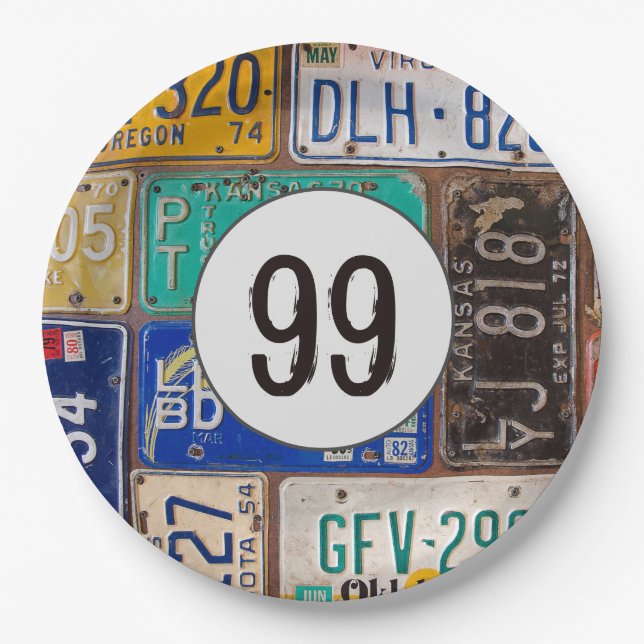 Rusty License Plates 99th Birthday (Front)