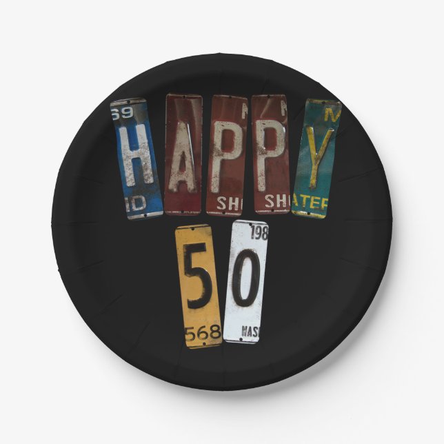 rusty license plates for 50th birthday (Front)