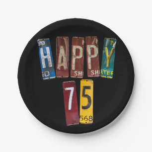 rusty license plates for 75th birthday