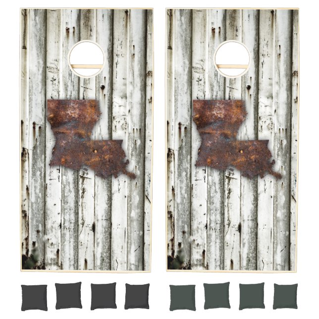 Rusty Louisiana Shape Cornhole Set (Set)