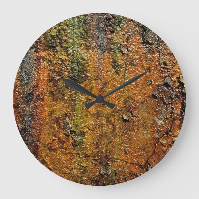 Rusty Metal Abstract Grunge Art Large Clock (Front)