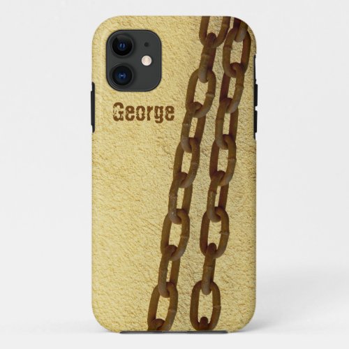 Rusty metal chains for maximum security iPhone 11 case