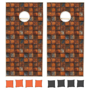 Rusty Metal Cornhole Set