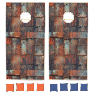 Rusty Metal Cornhole Set