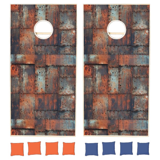Rusty Metal Cornhole Set (Set)