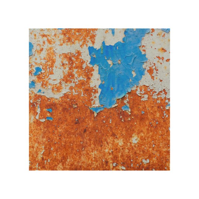 Rusty Metal: Grunge Textures Pattern Wood Wall Art (Front)