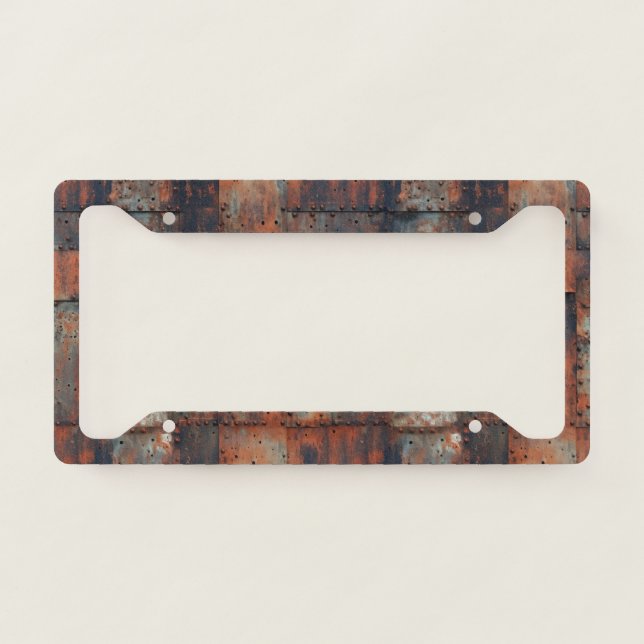 Rusty Metal License Plate Frame (Front)