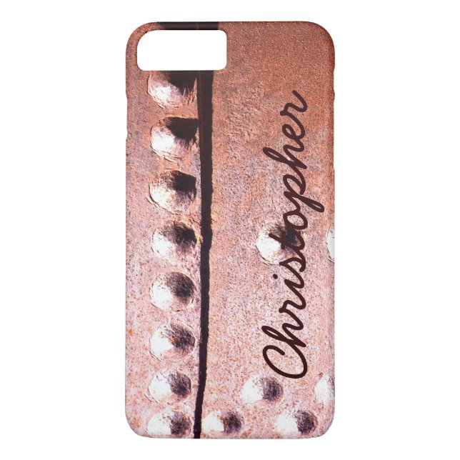 Rusty Metal Look Rustic Personalized Name Abstract Case-Mate iPhone Case (Back)