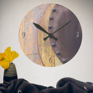 Rusty metal object round clock