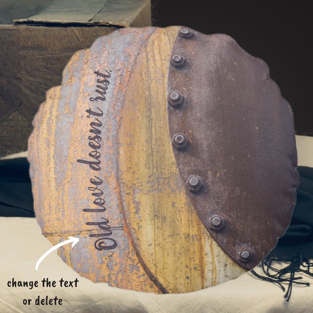 Rusty metal object round pillow (Creator Uploaded)