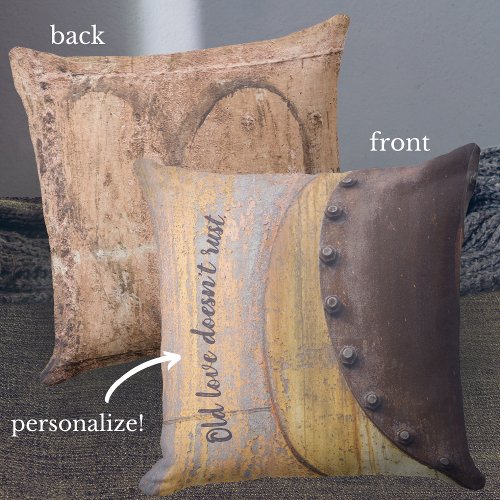 Rusty metal object throw pillow