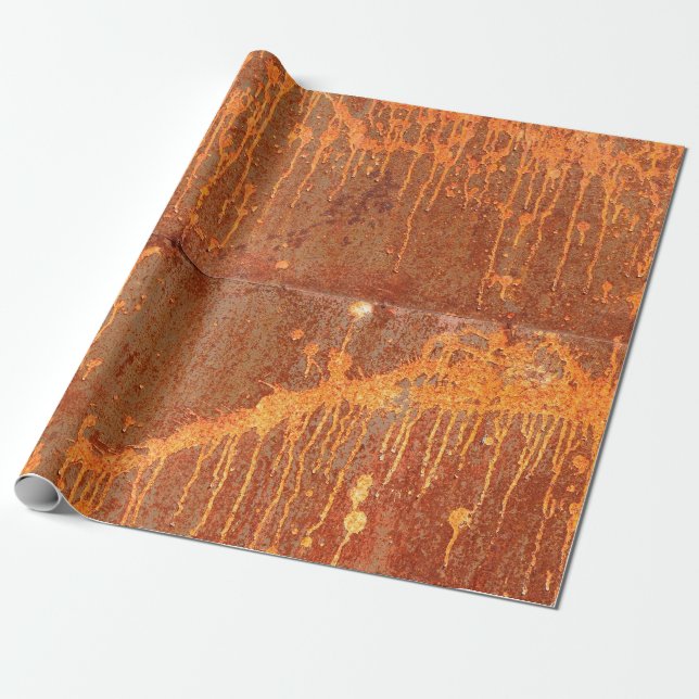 rusty metal panel texture background wrapping paper (Unrolled)