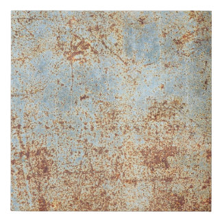 Rusty metal panel, textured background faux canvas print
