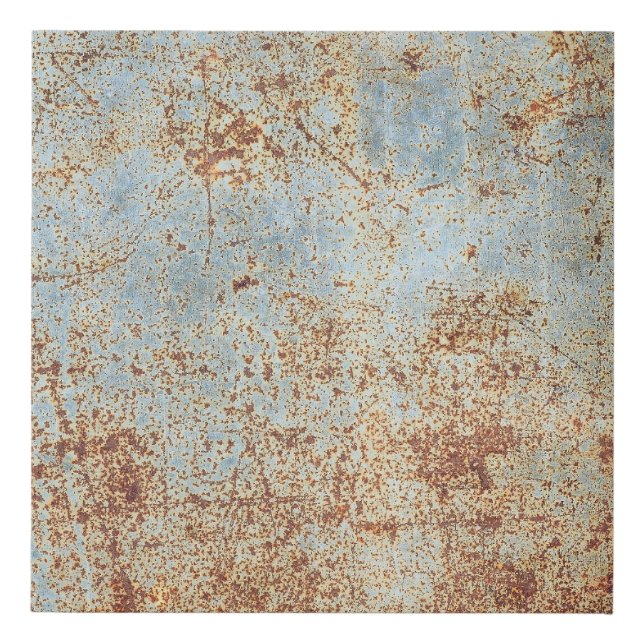 Rusty metal panel, textured background faux canvas print (Front)